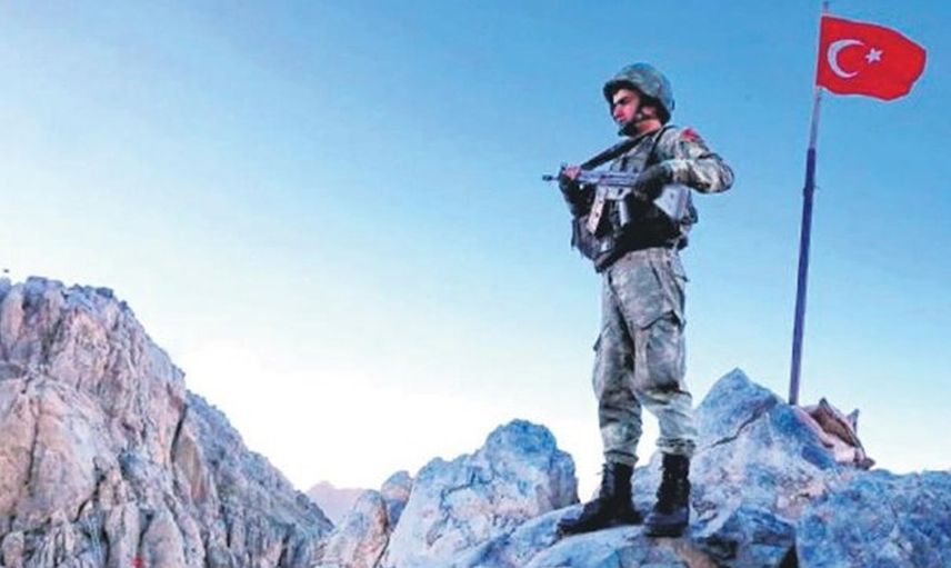 Mehmetçik Avaşin’e Bayrak Dikti