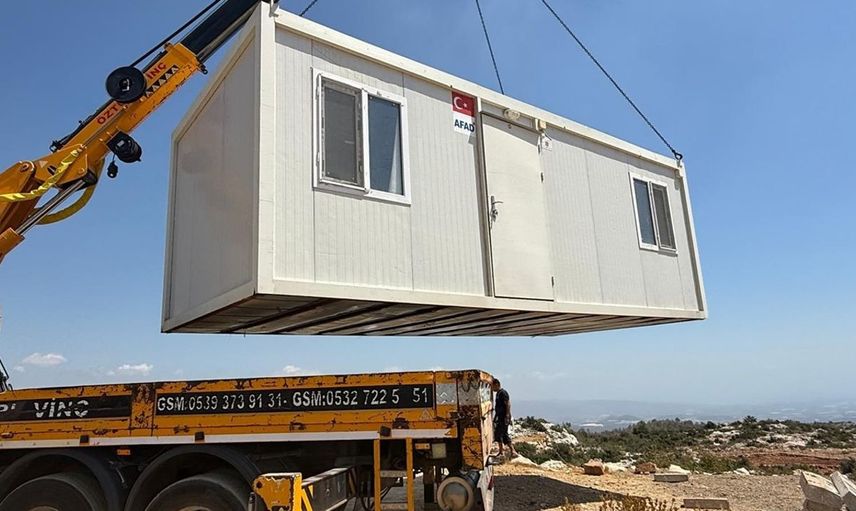 Mersin'de Orman Yangını Mağdurlarına Konteyner Desteği