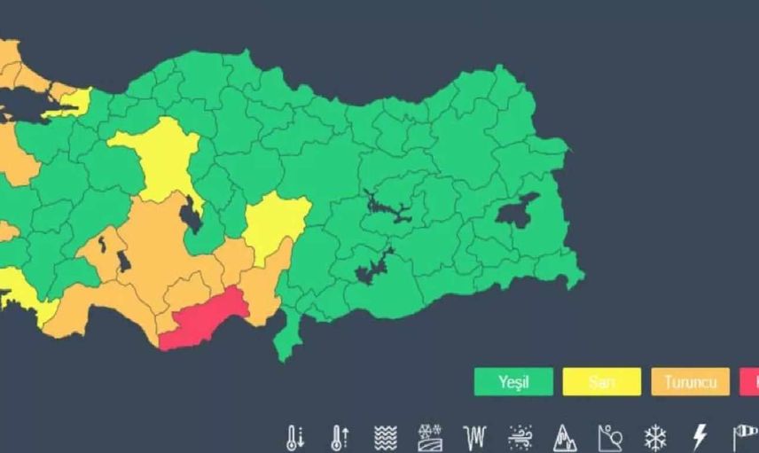 Meteoroloji AFAD Kırmızı, Sarı, Turuncu ve Yeşil kodlu uyarı nedir? Renk Kodu Uyarı Sistemi - MeteoUYARI