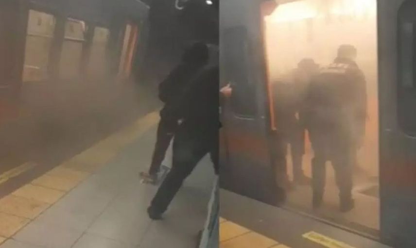 Metroda korku dolu anlar! Dumanlar yükseldi, yolcular tahliye edildi