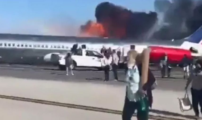 Miami Havalimanı'nda facia anları! 137 kişinin içerisinde bulunduğu uçak pistte alevlere teslim oldu
