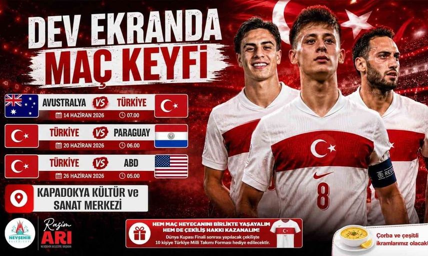 Nevşehir'de Dev Ekranda Dünya Kupası Coşkusu