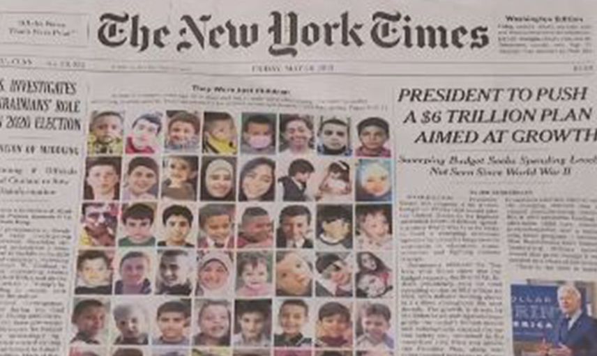 New York Times Gazzeli Çocukları Paylaştı