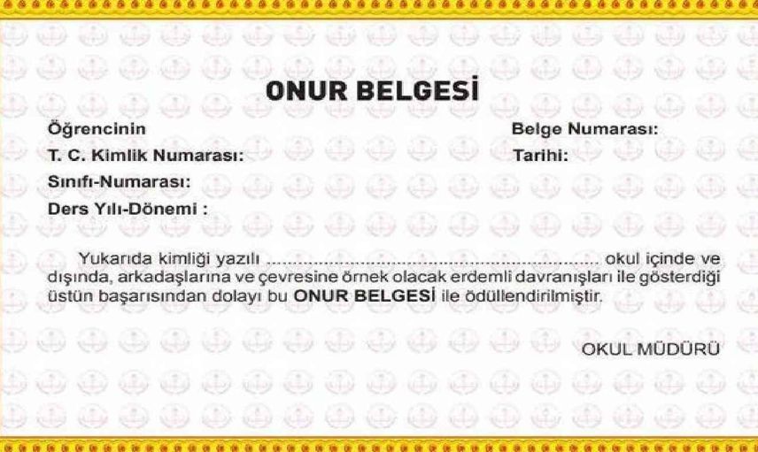 Onur belgesi nedir? Onur belgesi kaç puanda verilir? Hangi öğrenciler onur belgesi almaya hak kazanır? Onur belgesi kimlere verilir?