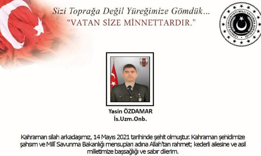 Pençe-Şimşek Harekatı'nda Bir Asker Şehit Oldu