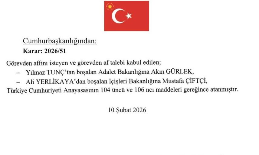 Resmî Gazete’de Atama Kararı: Adalet ve İçişleri Bakanlığı’nda Değişim