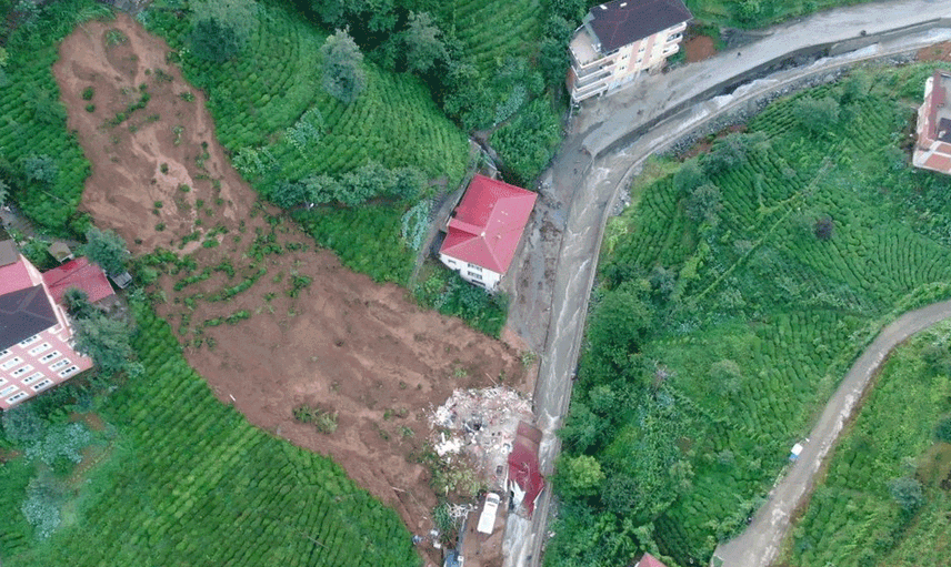 Rize'de Heyelan Sonrası Enkaz: 2 Ölü 6 Kayıp