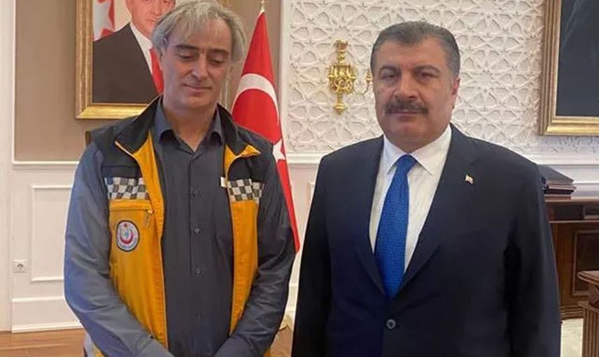 Sağlık Bakanı Fahrettin Koca eylem yapan ambulans şoförü ile görüştü! 'Çok şey konuştuk ama'