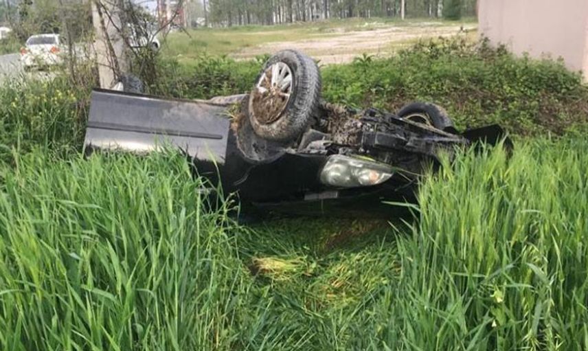 Sakarya’da İşe Giden Adamın Otomobili Takla Attı