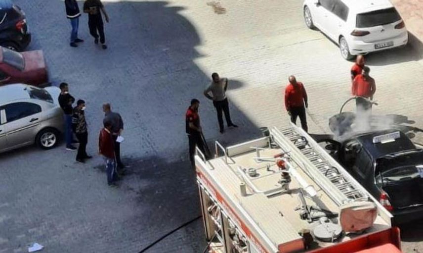 Şanlıurfa’da Bir Sürücü Kursu Otomobili Ateşler İçinde Kaldı