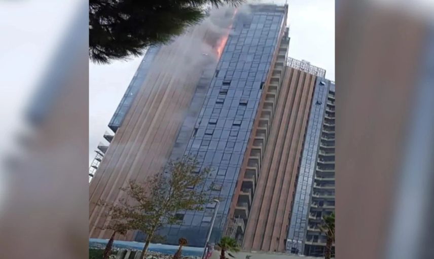 Sarıyer'de otel inşaatında yangın çıktı