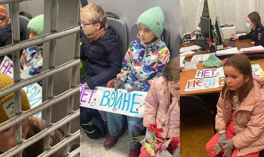 Savaş protestosuna sert müdahale! Rus güçleri küçücük çocukları bile alıkoydu