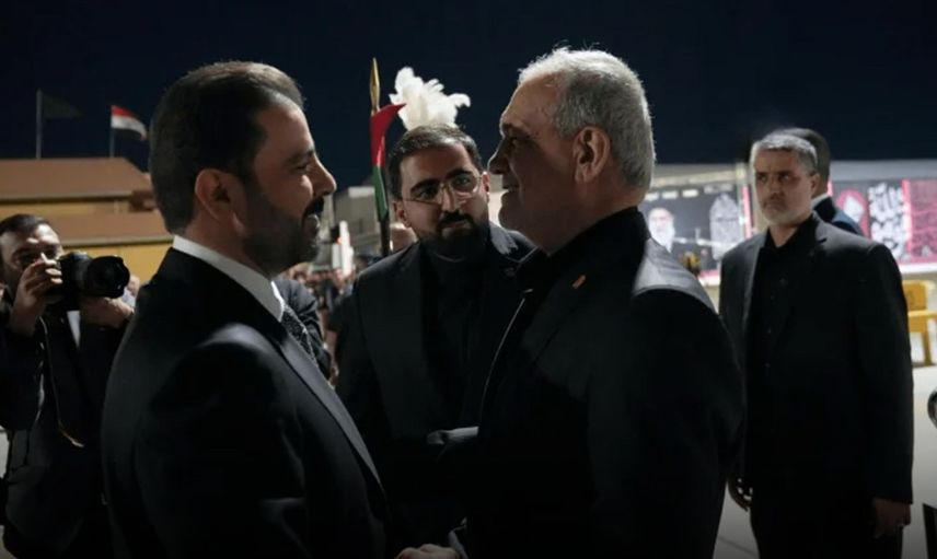 Şehit lider Hamaney'in cenazesi öncesi: Irak Başbakanı Zeydi ile İran Cumhurbaşkanı Pezeşkiyan bir araya geldi