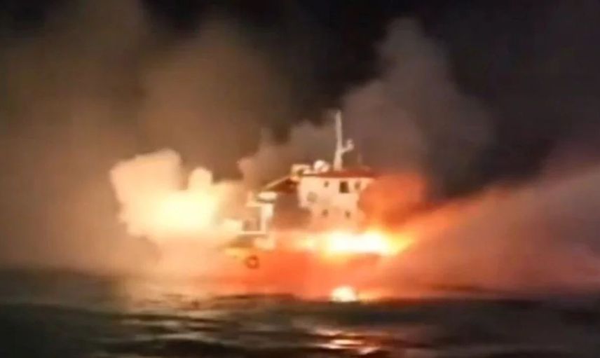 Şile Açıklarında Gemi Yangını: 62 Metrelik Gemi Alev Alev Yandı!