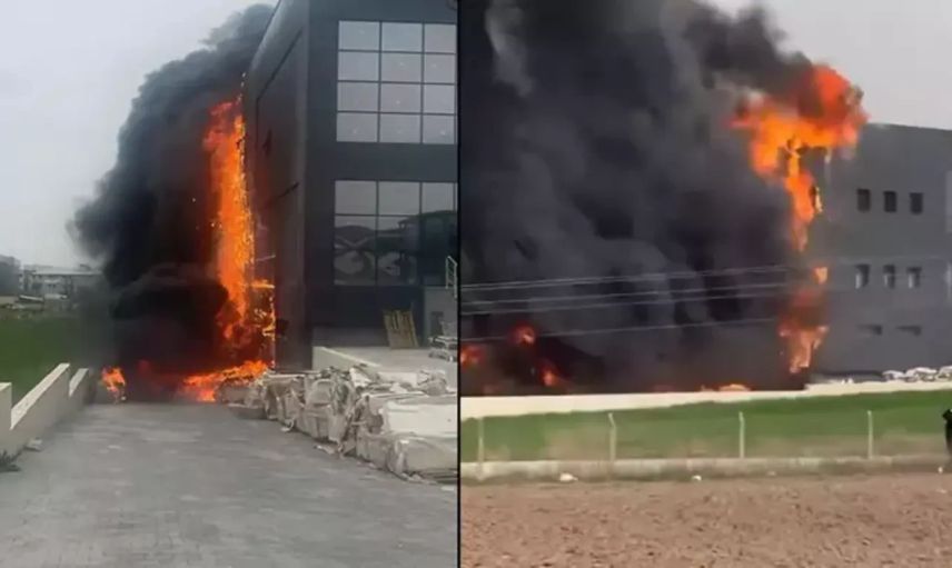 Son Dakika! Medikal fabrikasında yangın: O anlar vatandaşın kamerasına yansıdı!