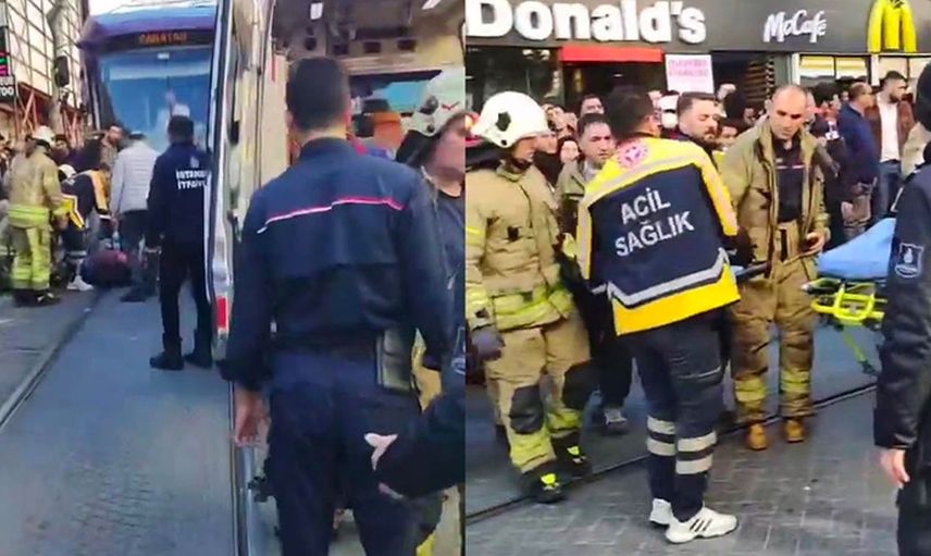Sultanahmet’te korku dolu anlar: Tramvay yayaya çarptı