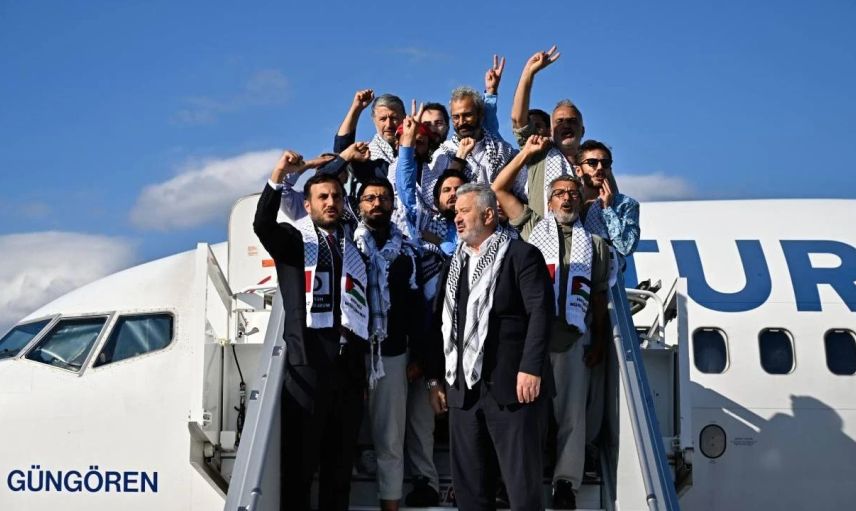 Sumud Filosu Kahramanları Türkiye’ye döndü: “Yaşasın Özgür Filistin!”