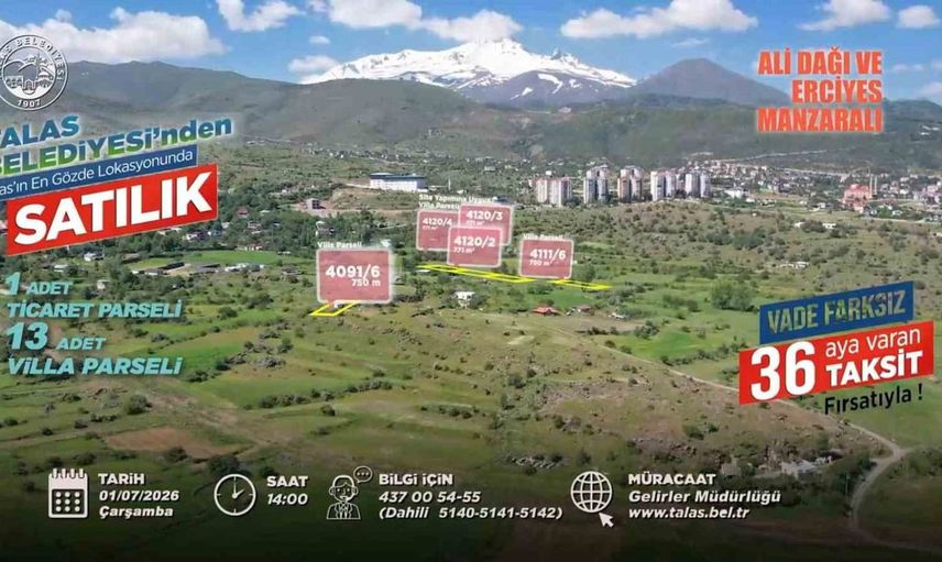 Talas’ta konut, ticaret ve villa arsa fırsatı bir arada