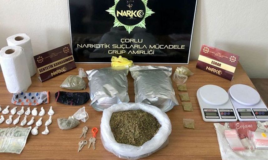 Tekirdağ’da Polis Ekipleri 2 Kilogram Uyuşturucu Ele Geçirdi