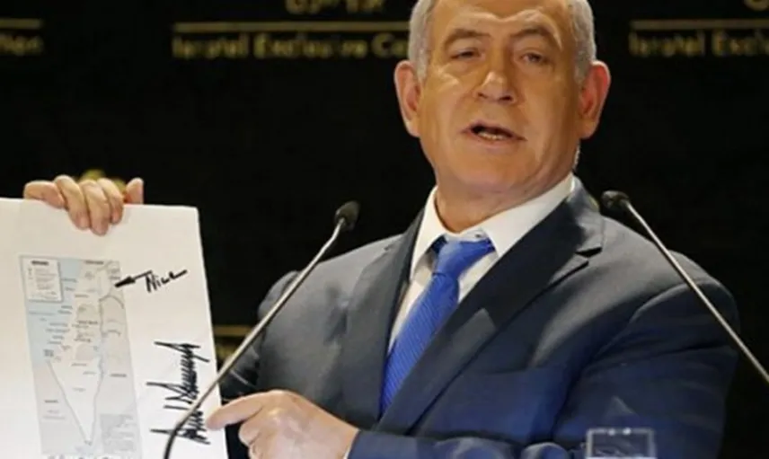 Trump'ın Kıdemli Danışmanı Kushner, Netanyahu'ya Trump İmzalı Golan Haritası Hediye Etti
