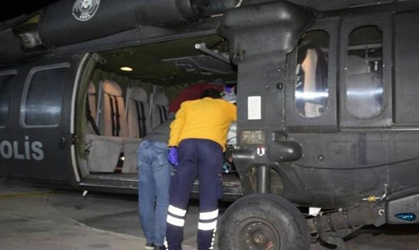 Van’da polis helikopteri yeni doğan bebek için havalandı! Hayati tehlikesi bulunan bebek hastaneye ulaştırıldı