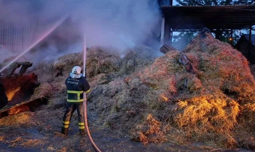 Yalova’da korkutan yangın: Hangarda maddi hasar meydana geldi