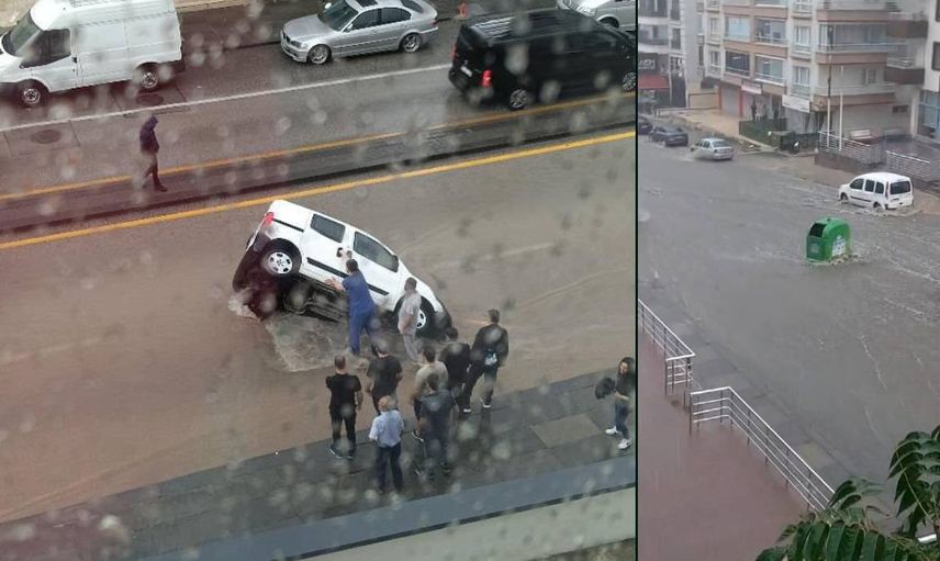 Ankara göle döndü: Araçlar çukura düştü, sanayi sitesini su bastı