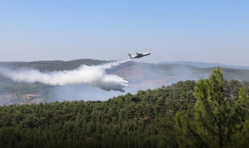 Muğla'daki orman yangınında alevlerin enerjisi düşürüldü
