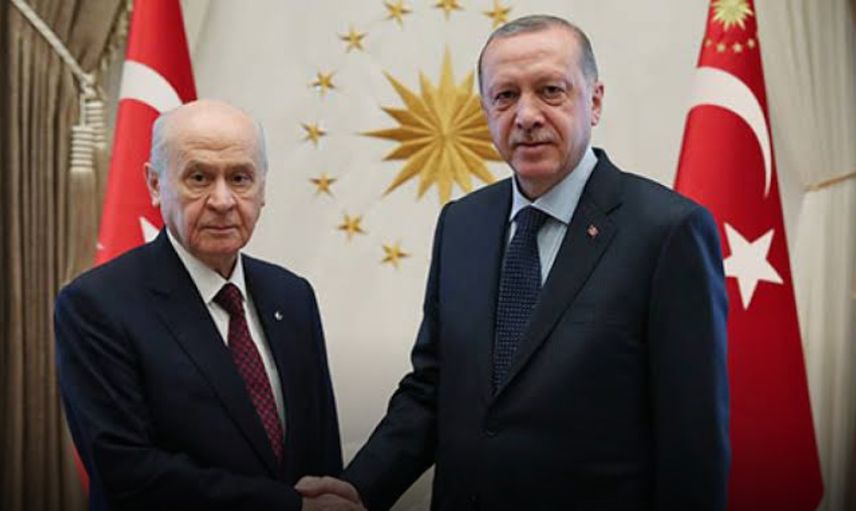 Cumhurbaşkanı Erdoğan, MHP'nin lideri Bahçeli'yi ağırladı