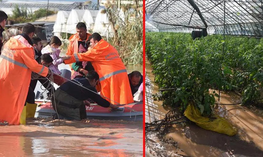 Antalya'da hayat durma noktasına geldi: Evler ve seralar sular altında kaldı